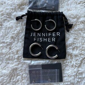 2 for 1! Jennifer Fisher Silver Samira and Shane Hoops